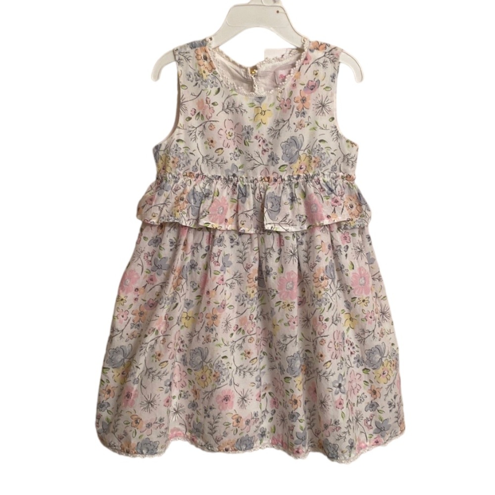 TOMMY BAHAMA KIDS Girls 4T Sleeveless Pastel Floral Lining Dress & Headband NEW